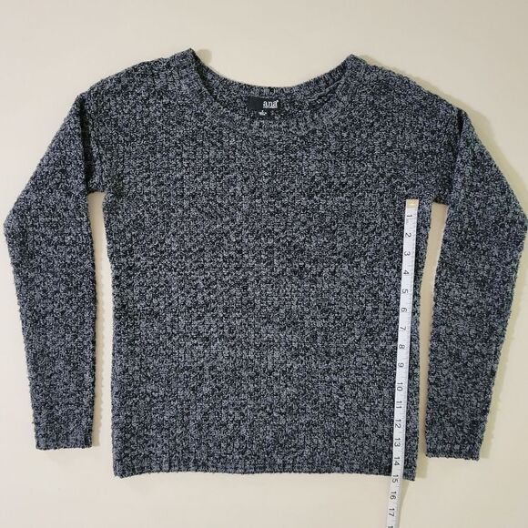 a.n.a. Women's Black Marled Crewneck Long Sleeve Pullover Sweater - Picture 5 of 10